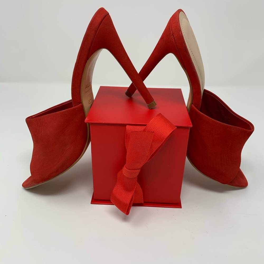 Aldo Red Suede High Heels 6.5M